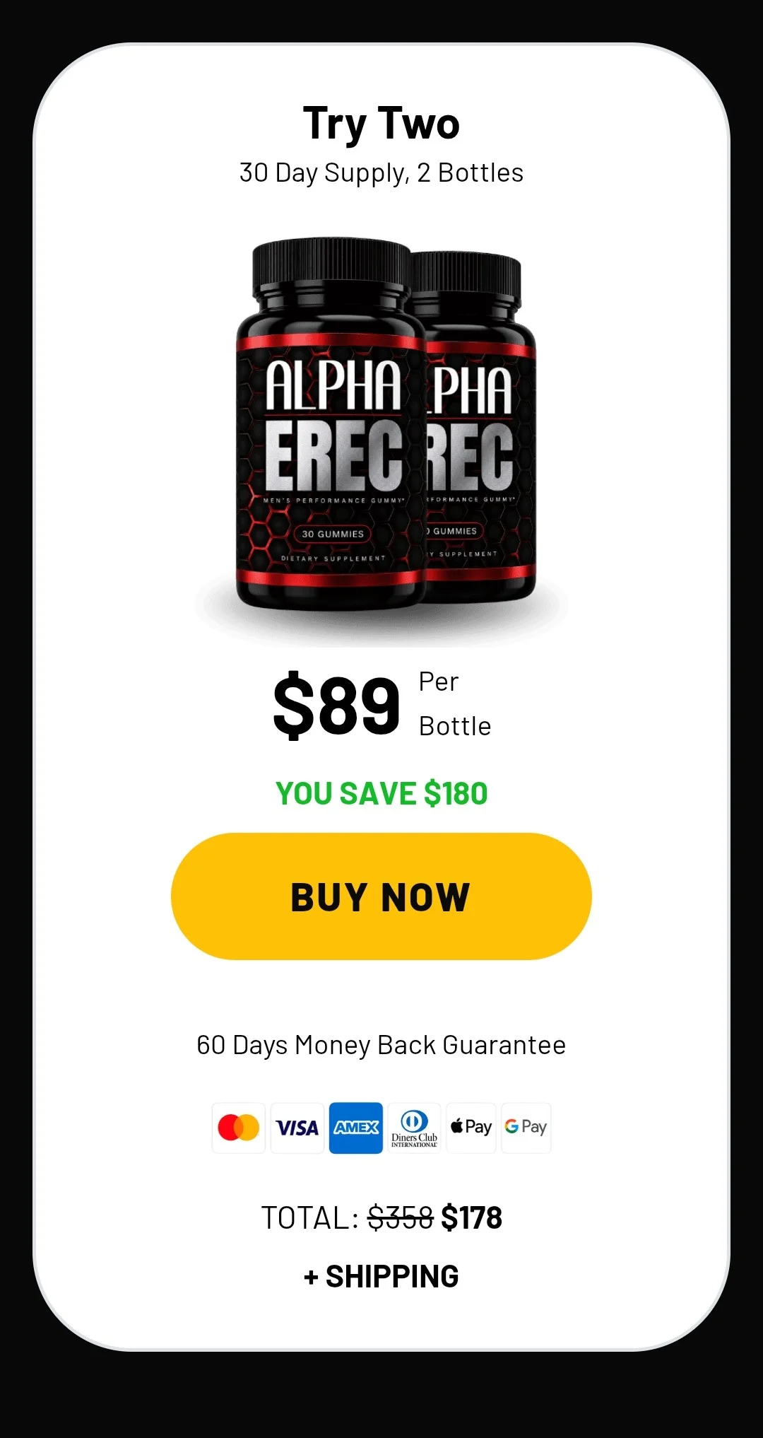 Alpha Erec® 2 bottles pricing